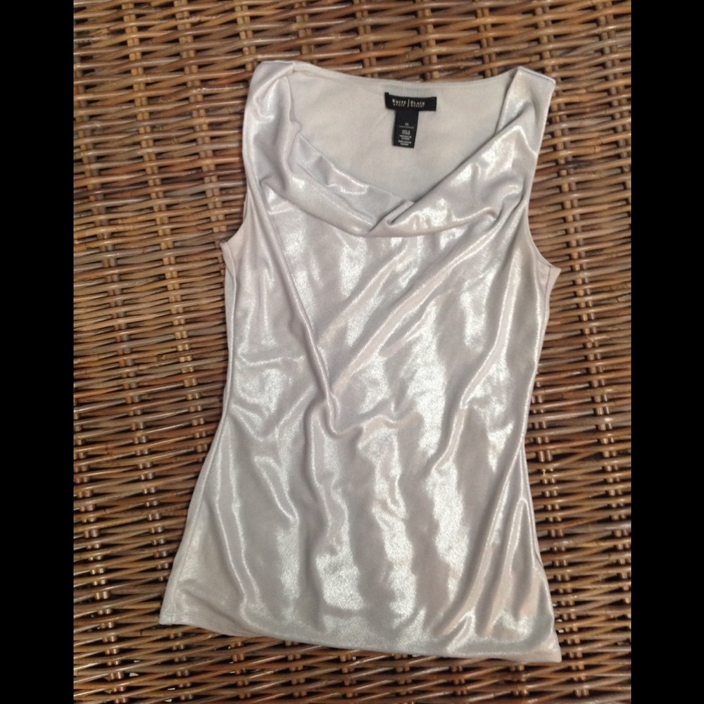 WHBM Silver Sleeveless Blouse